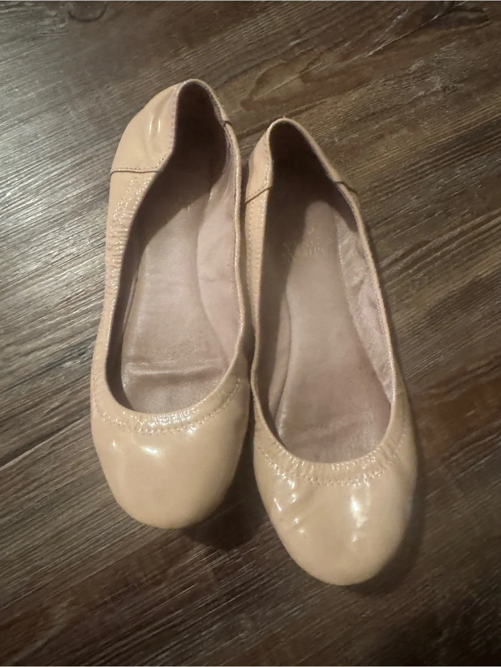 Vince Camuto Patent Nude Ballet Flats